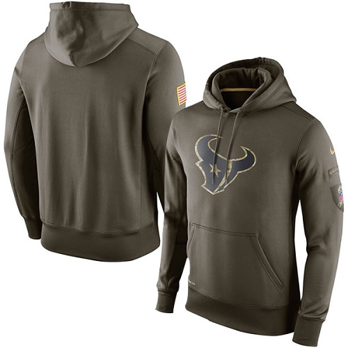NFL Men's Houston Texans Nike Olive Salute To Service KO Performance Hoodie